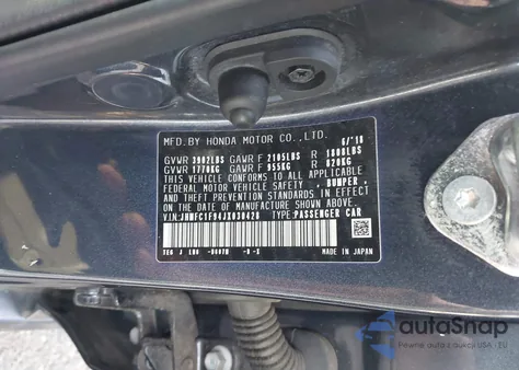 2018 Honda Civic Touring z USA, uszkodzony, nr VIN JHMFC1F94JX030428